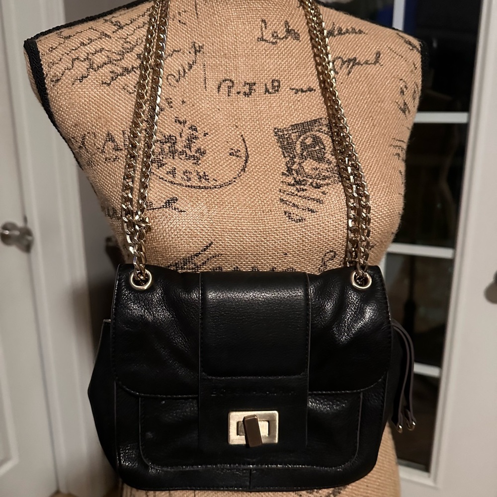 BCBG Maxazria Black leather chain bag
